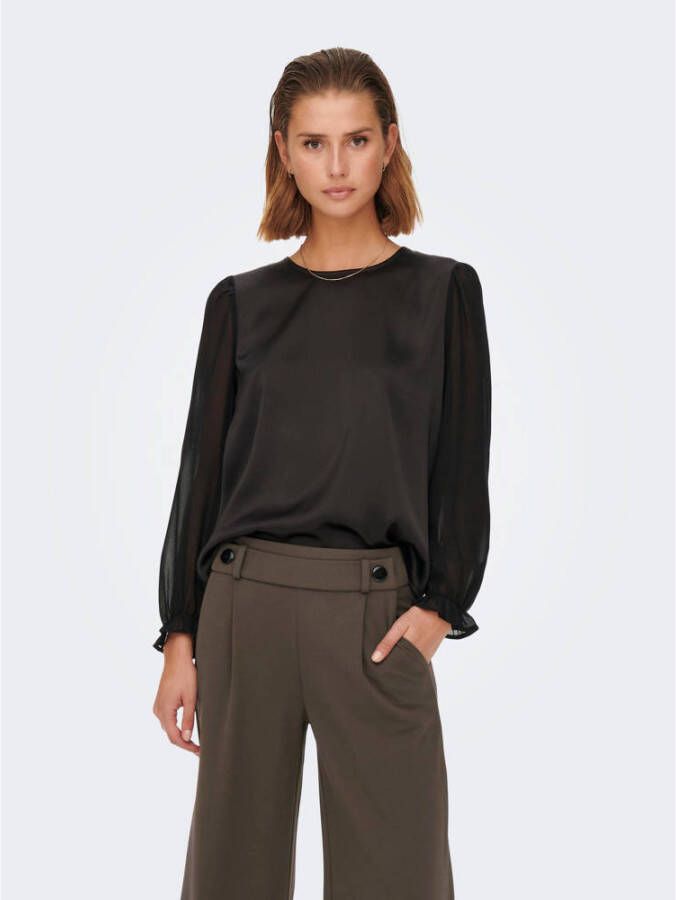 JDY high waist wide leg broek GEGGO donkerbruin