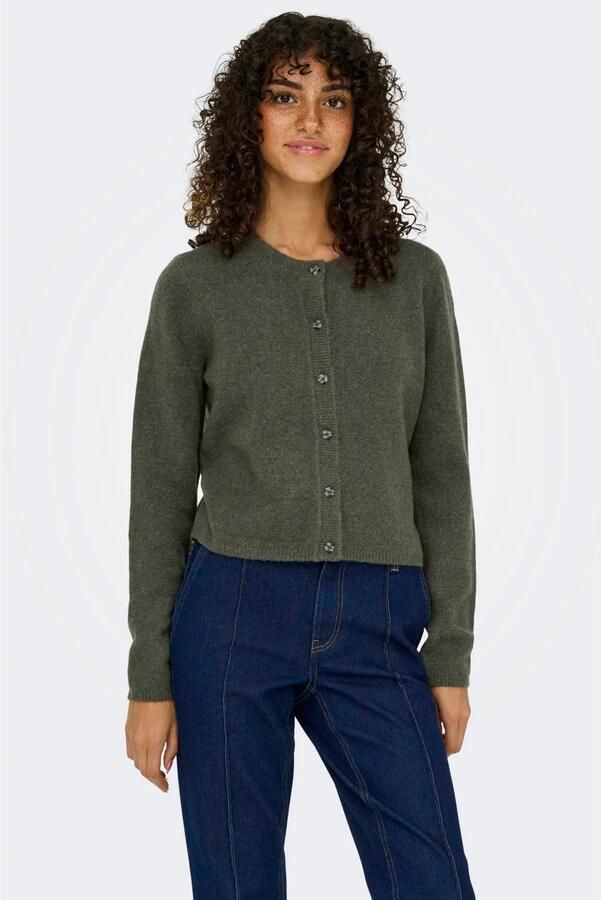 JDY aansluitend vest met wol groen
