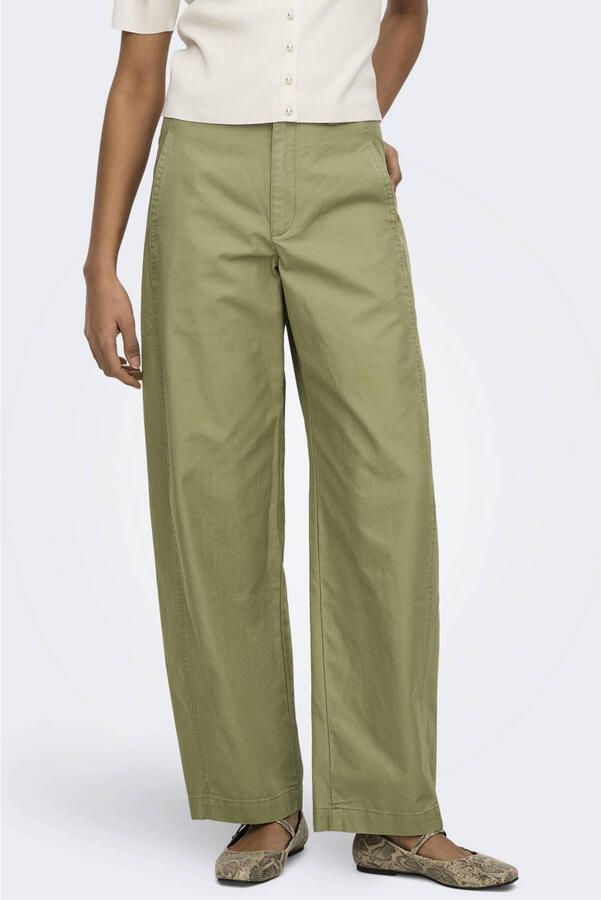 JDY barrel high waist broek groen