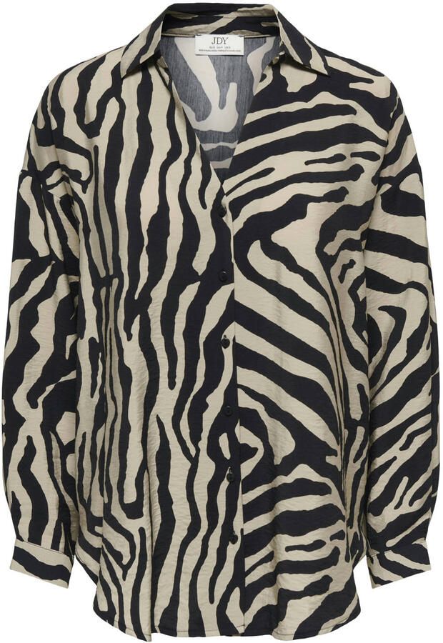 JDY blouse met zebraprint zwart