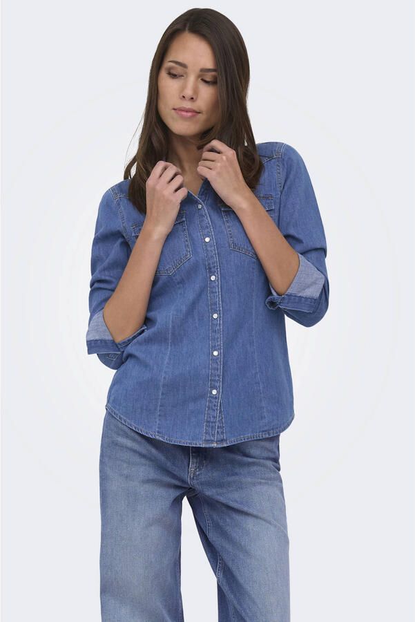JDY blouse middelblauw - Foto 3