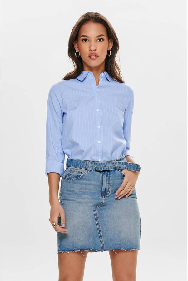 Jacqueline de Yong Lichtblauwe Pinstripe Damesoverhemd Blue Dames - Foto 3