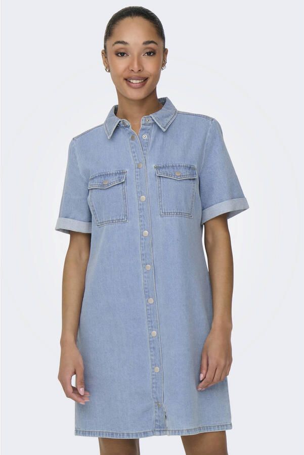JDY blousejurk gebreid light blue denim