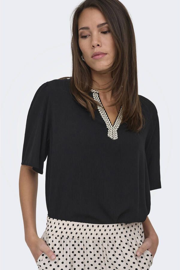 JDY blousetop met textuur zwart