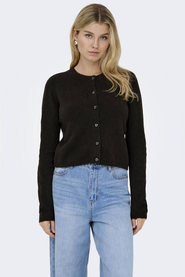 JDY cardigan met wol fijn gebreid