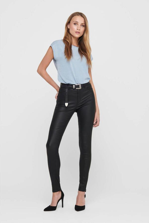 JDY Imitatieleren broek NEWTHUNDER COATED HIGH SKN PNT NOOS