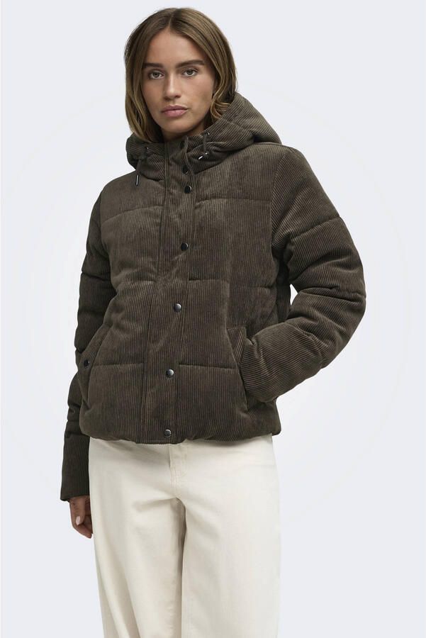 JDY corduroy winterjas bruin