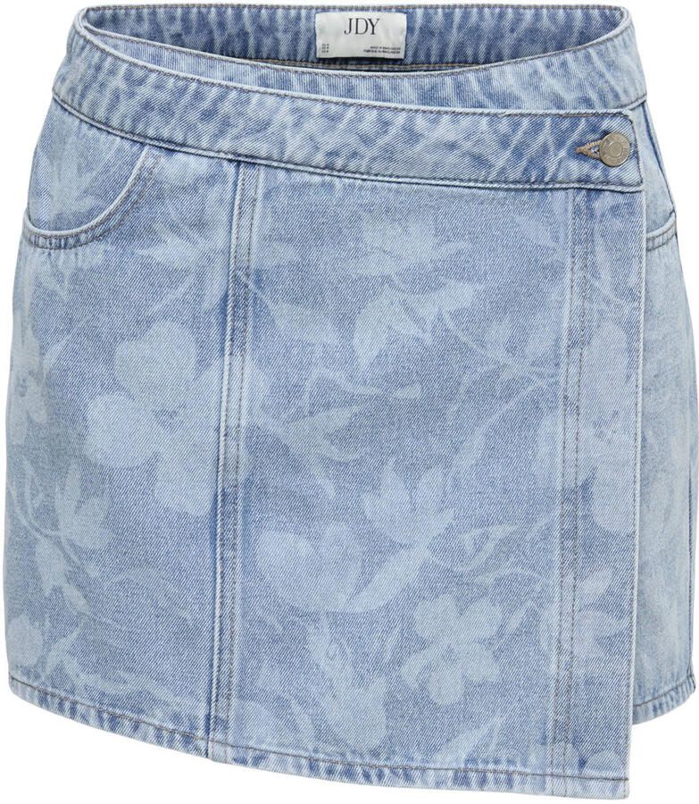 JDY denim gebloemde skort met borduursels lichtblauw denim - Foto 2