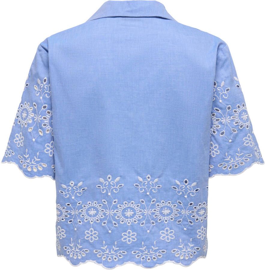 JDY gebloemde blouse lichtblauw - Foto 2