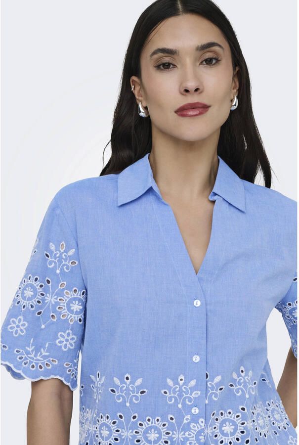 JDY gebloemde blouse lichtblauw - Foto 3