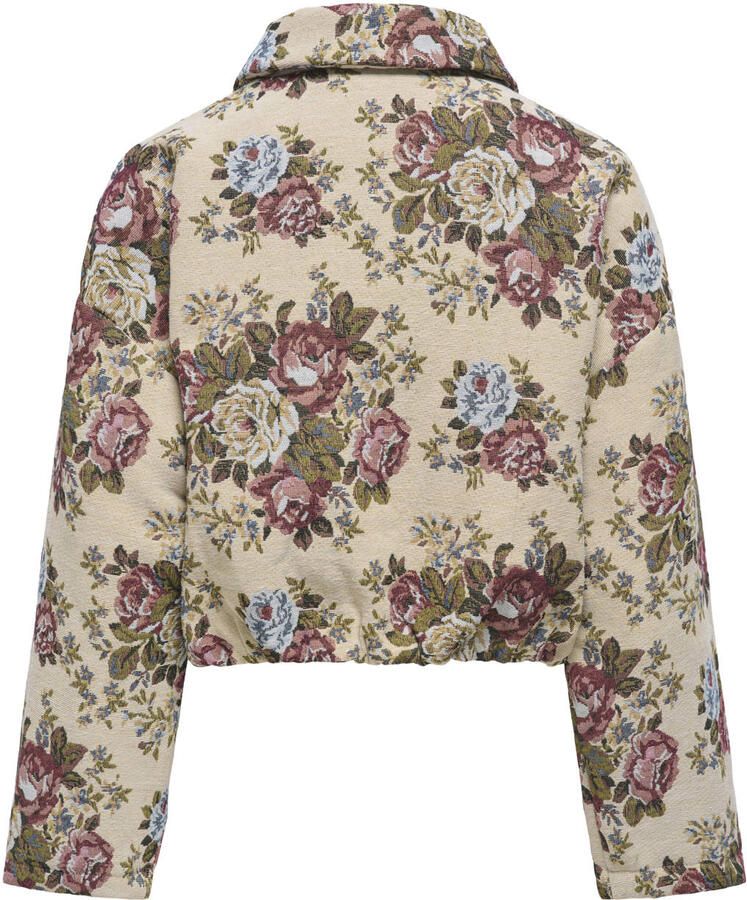 JDY gebloemde jacquard outdoorjas ecru - Foto 2