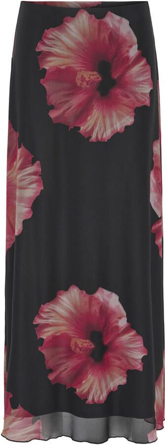 JDY gebloemde maxi rok zwart