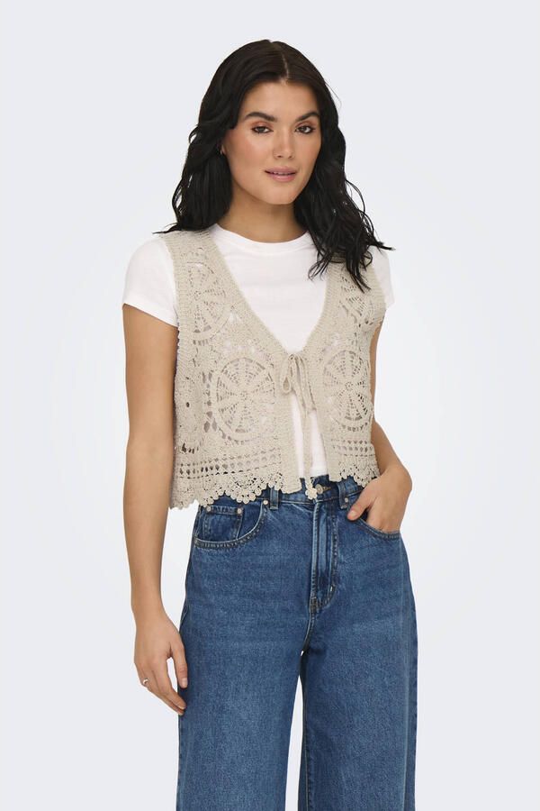 Jacqueline De Yong Vic S l V-neck Tie Vest Dames