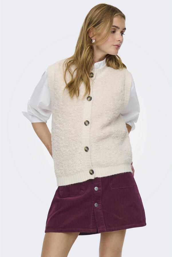 JDY Mouwloos vest EIRA LIFE S L O-NECK BUTTON VEST KNT