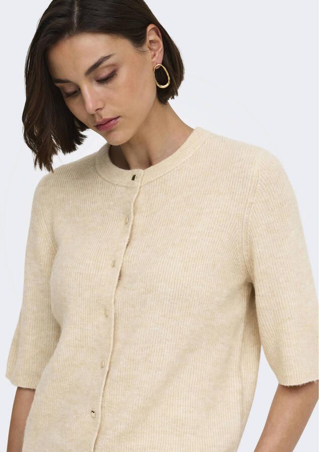 JDY gebreid vest met wol beige