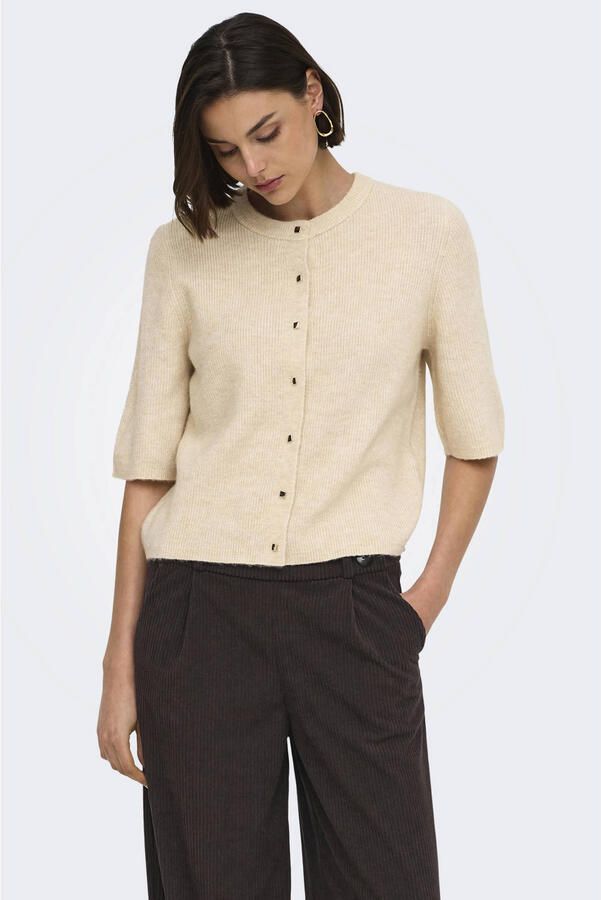 JDY gebreid vest met wol beige - Foto 2
