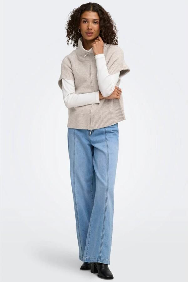 JDY gebreid vest met wol beige - Foto 3