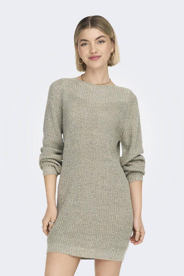 Jacqueline de Yong Beige Boothals Sweater Jurk Beige Dames - Foto 5