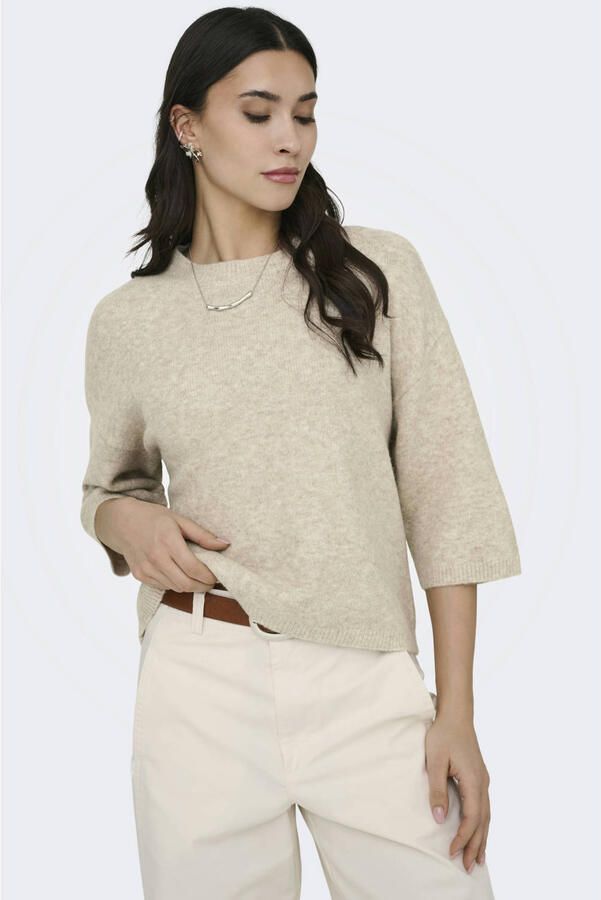 JDY gebreide trui met wol beige