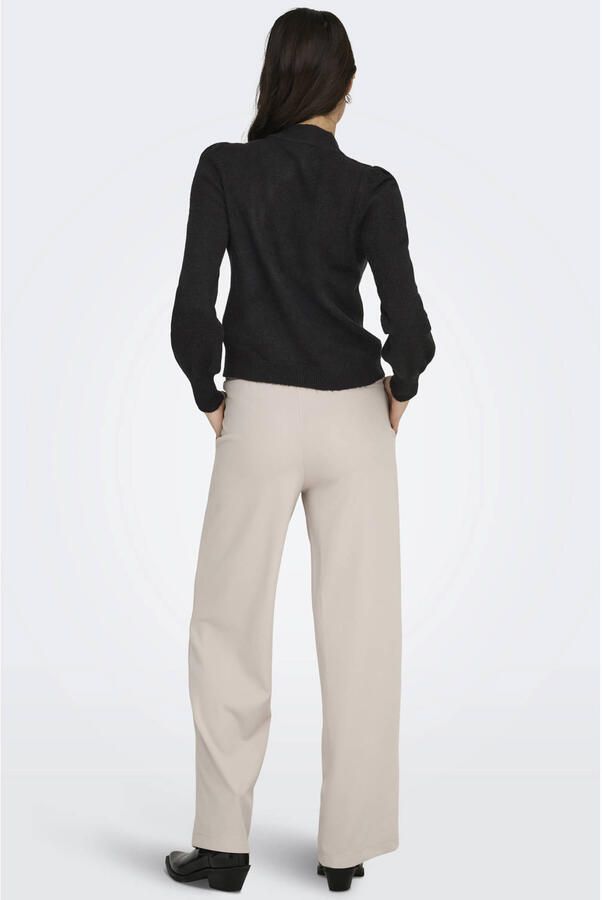Jacqueline de Yong Klassieke Zwarte Gebreide Coltrui voor Herfst Winter Black Dames