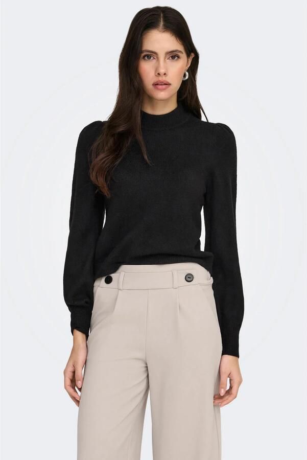 Jacqueline de Yong Klassieke Zwarte Gebreide Coltrui voor Herfst Winter Black Dames - Foto 3