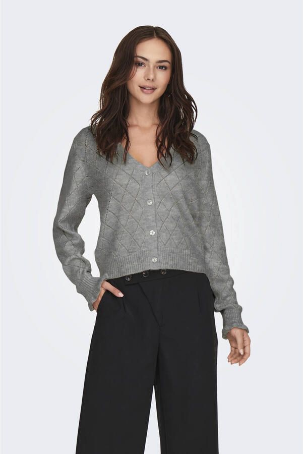 JDY Vest LETTY L S V-NECK STRUC CARDI KNT NOOS