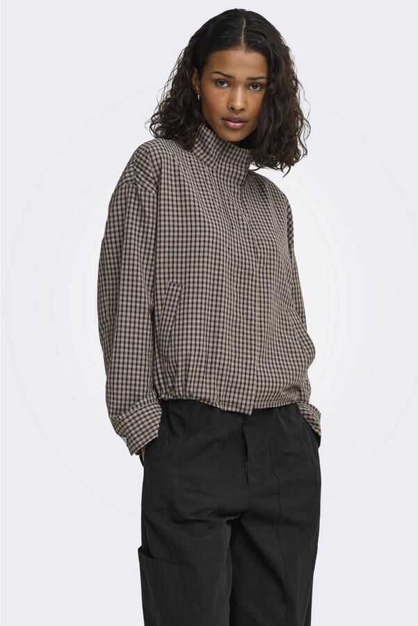 JDY geruit jacket bruin