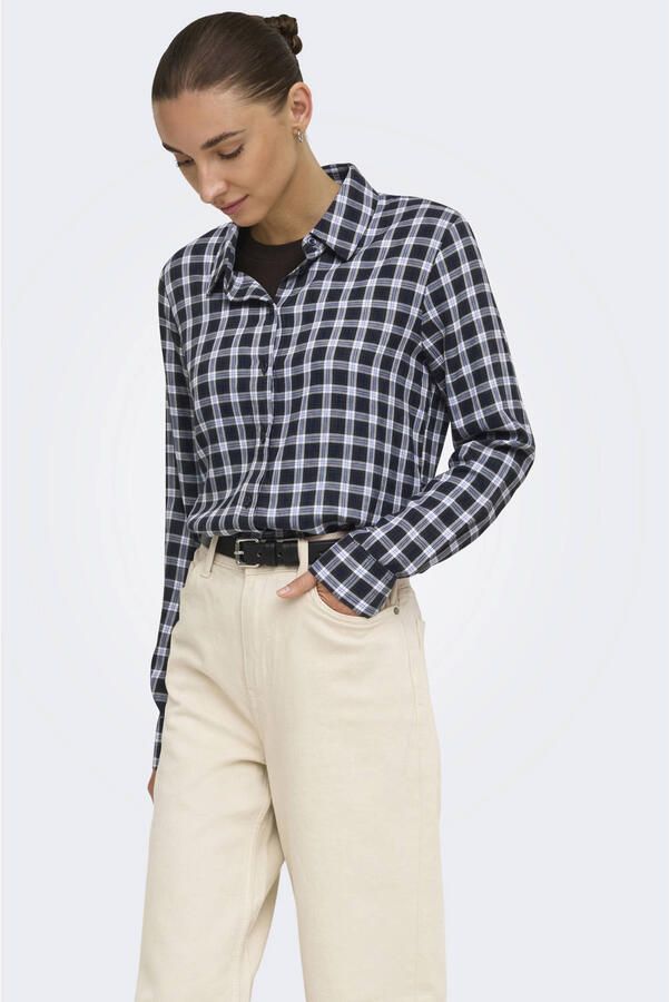 JDY geruite blouse zwart