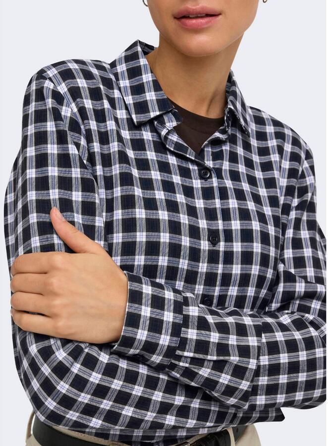 JDY geruite blouse zwart - Foto 2