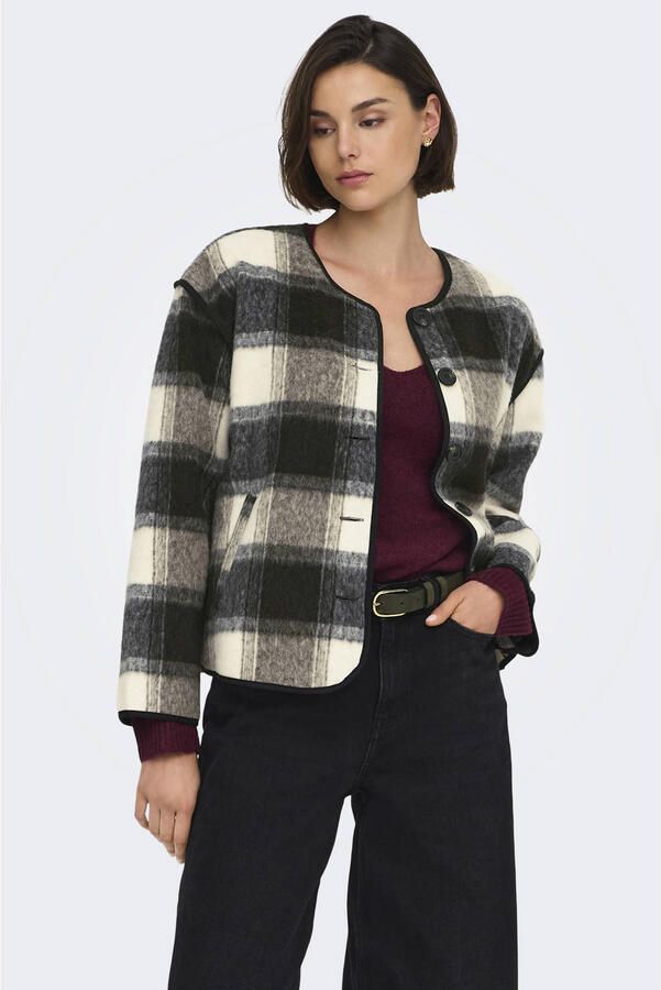 JDY geruite jacket zwart
