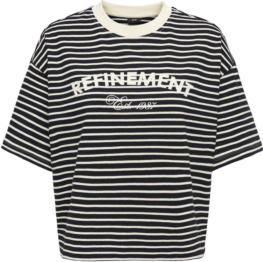 JDY gestreepte T-shirt zwart