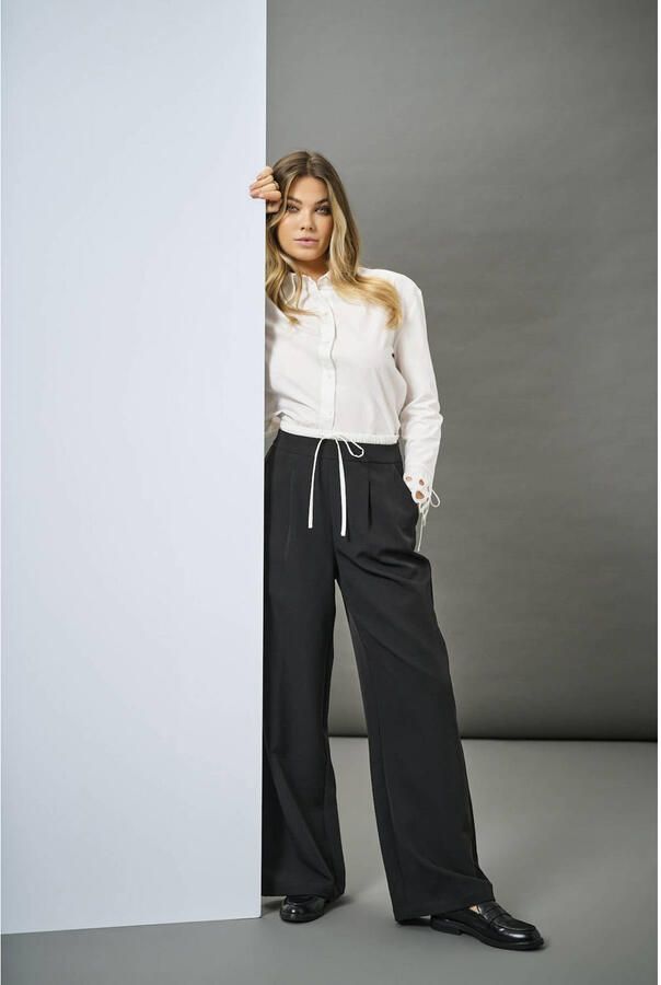 JDY high waist wide leg broek EDEN zwart
