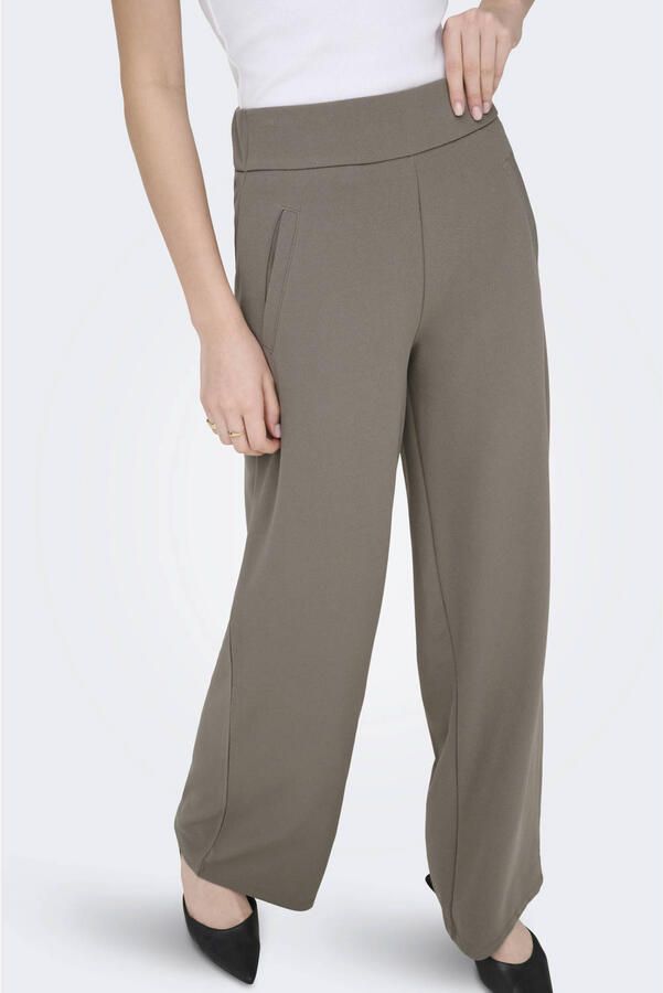 JDY high waist wide leg broek LOUISVILLE taupe - Foto 3