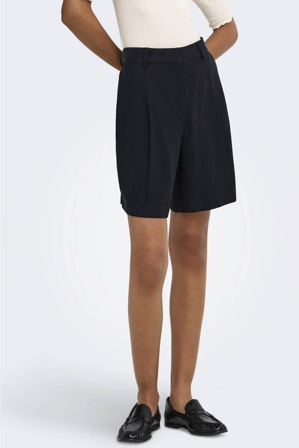 JDY high waist wide leg short met plooien zwart - Foto 3