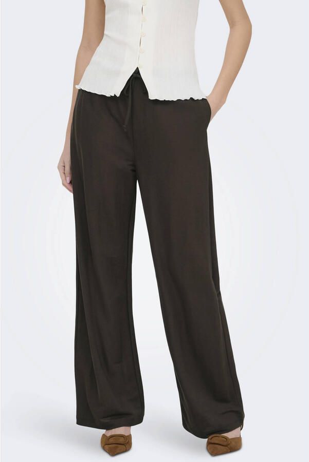 JDY high waist casual broek donkerbruin - Foto 3