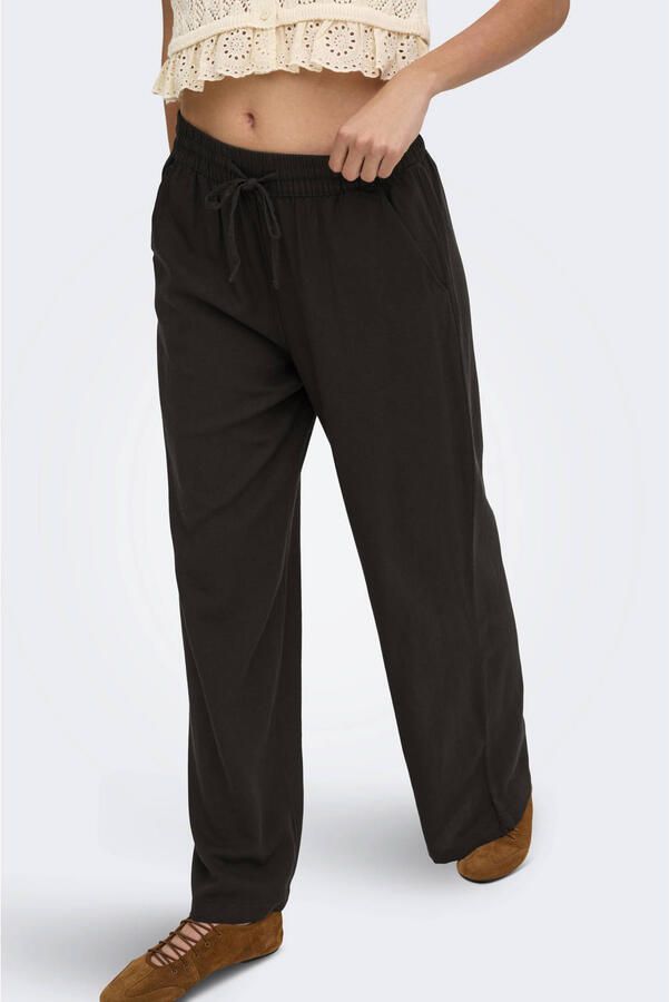 JDY high waist casual broek met linnen