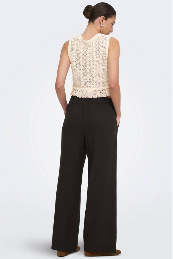 JDY high waist casual broek met linnen - Foto 2