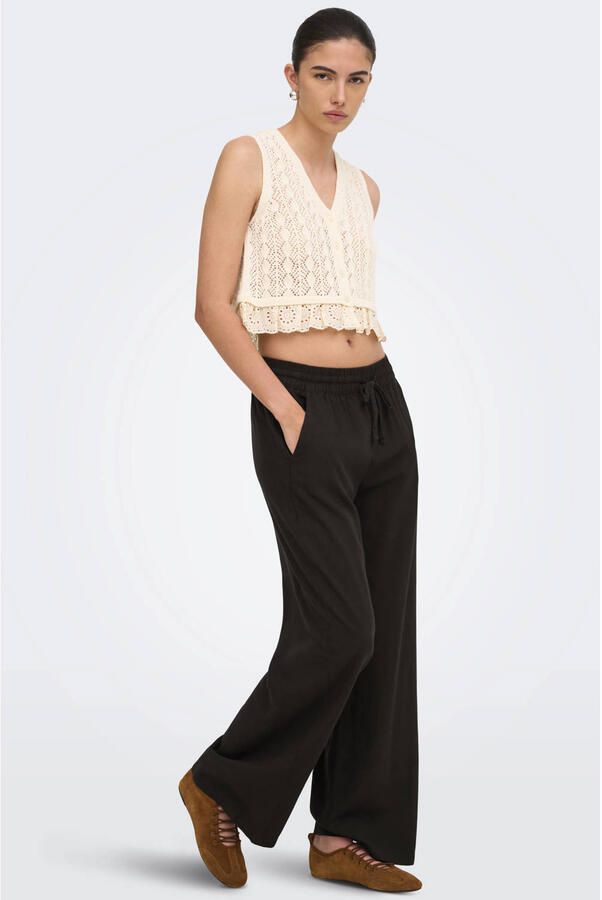 JDY high waist casual broek met linnen - Foto 3