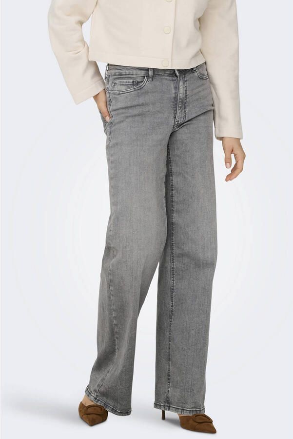 JDY High-waist jeans FELINA-FINA HW WIDE JNS LT GREY DNM