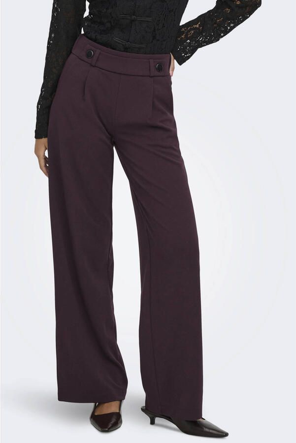 JDY jersey wide leg palazzo broek donkerrood