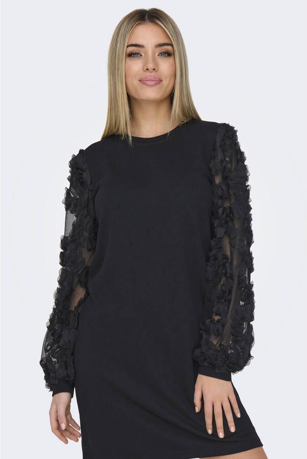 Jacqueline de Yong Elegante Zwarte Jurk met Ronde Hals Black Dames - Foto 3