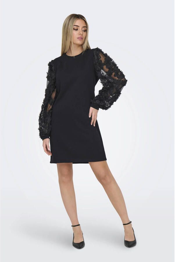 Jacqueline de Yong Elegante Zwarte Jurk met Ronde Hals Black Dames - Foto 2