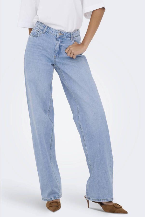 JDY KATIE low waist straight leg jeans light blue denim