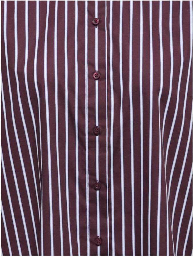 JDY katoenen rechtvallend gestreepte blouse donkerrood - Foto 2