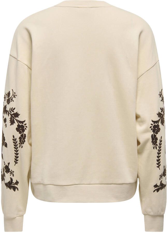 JDY katoenen sweater met print ecru - Foto 2