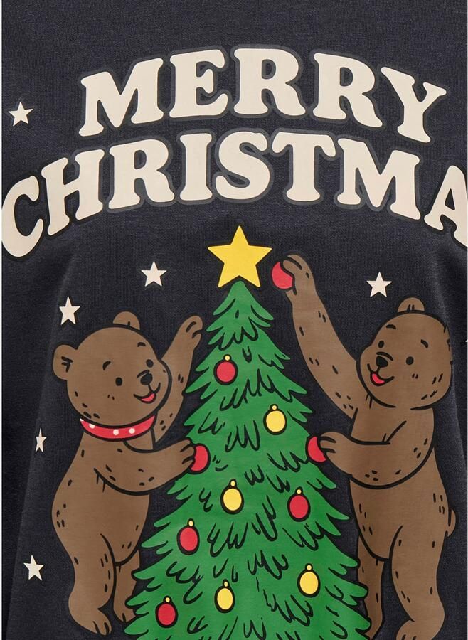 JDY kersttrui met print zwart meerkleurig - Foto 2