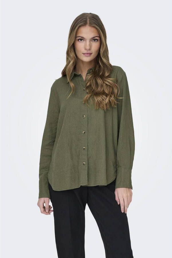 JDY Overhemdblouse SAY L S LINEN LOOSE SHIRT WVN NOOS
