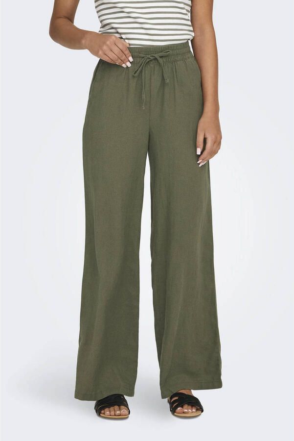 JDY Comfortbroek SAY LINEN HW WIDE PANT WVN NOOS