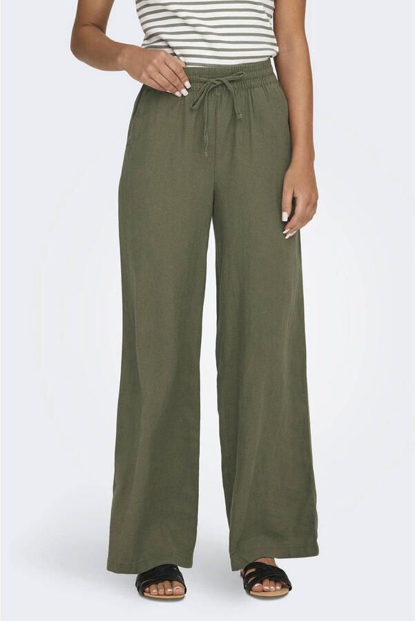 JDY Comfortbroek SAY LINEN HW WIDE PANT WVN NOOS
