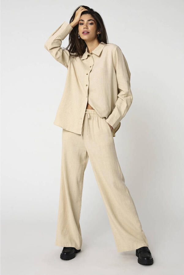 JDY Linnen broek SAY LINEN HW WIDE PANT WVN NOOS